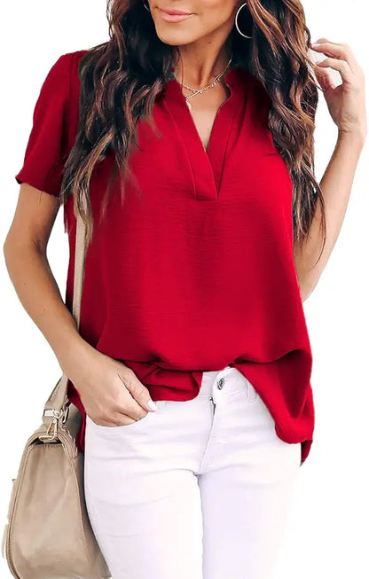 Women's Loose Casual Short Sleeve Chiffon Top T-Shirt Blouse